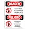 Signmission Safety Sign, OSHA Danger, 10" Height, Rigid Plastic, Keep Out Hazardous Chemicals Spanish OS-DS-P-710-VS-1403 - alternate 1